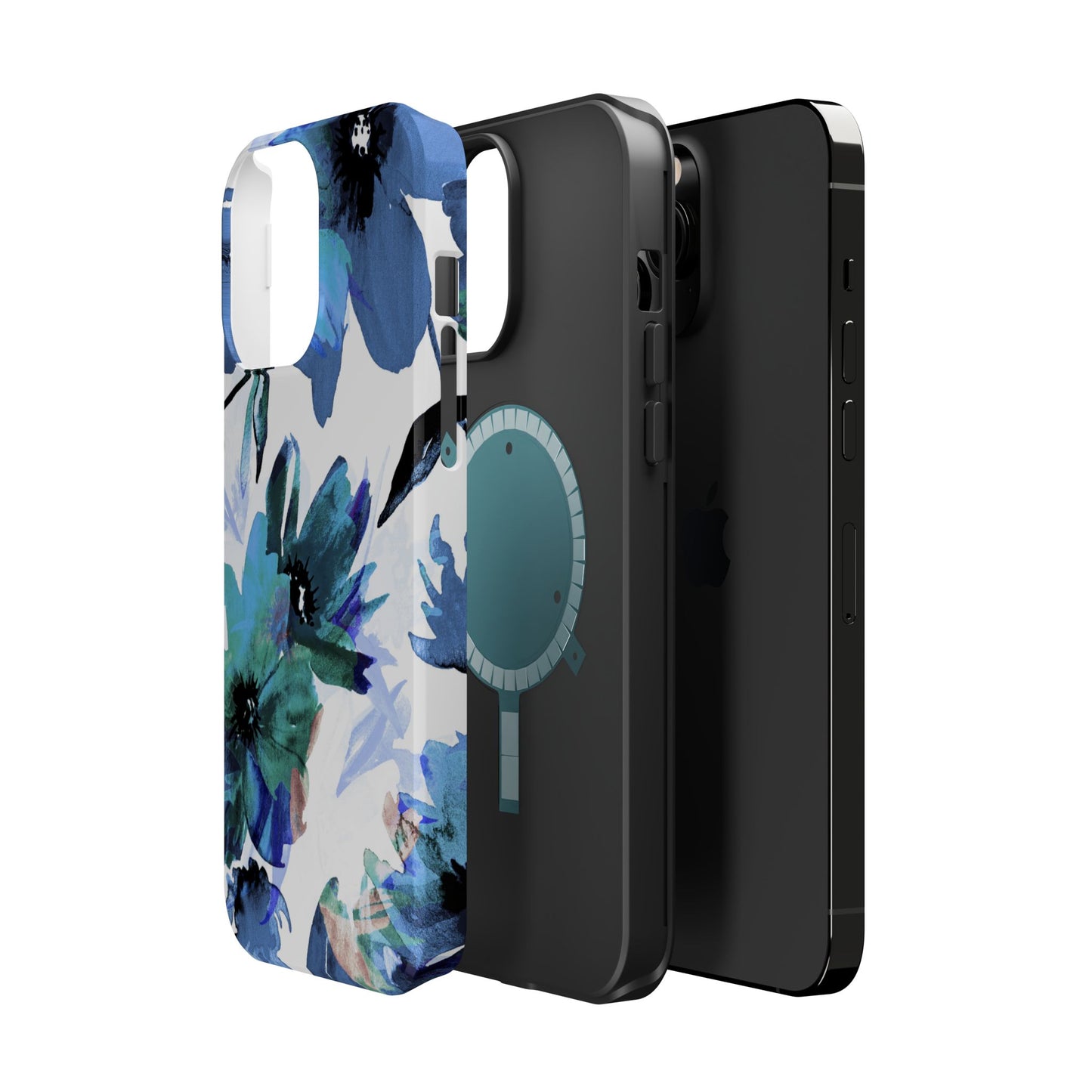 MagSafe iPhone Case – Serene Blue Blossom