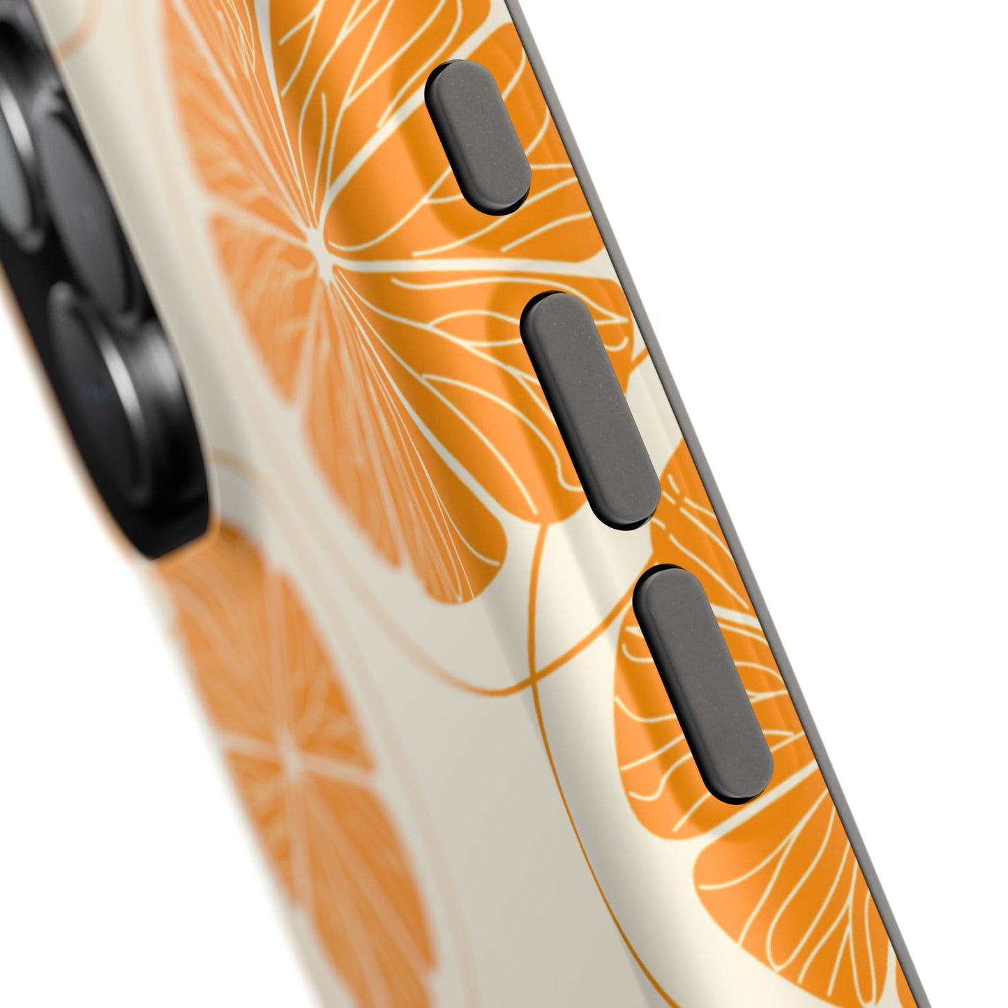 Citrus Burst Pattern Tough MagSafe iPhone Case – Bold Orange Design, Shockproof Protection