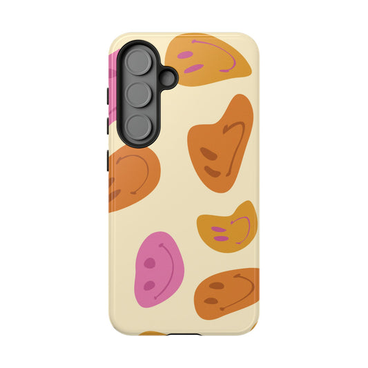 Retro Smiley Faces Samsung Galaxy Case – Shockproof, Matte Finish, Dual-Layer Protection