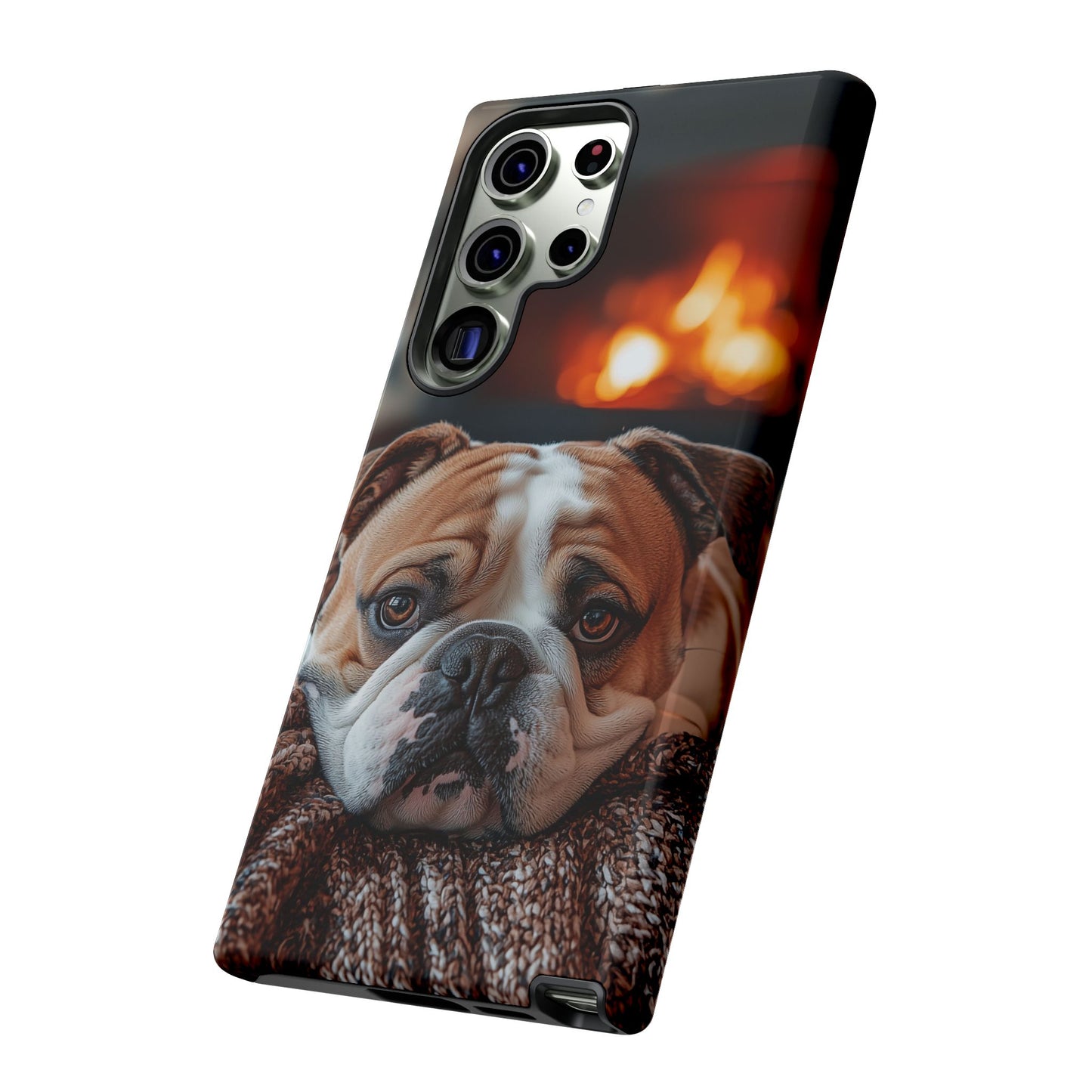 Cozy Bulldog Samsung Galaxy Case – Fireside-Inspired Protective Cover