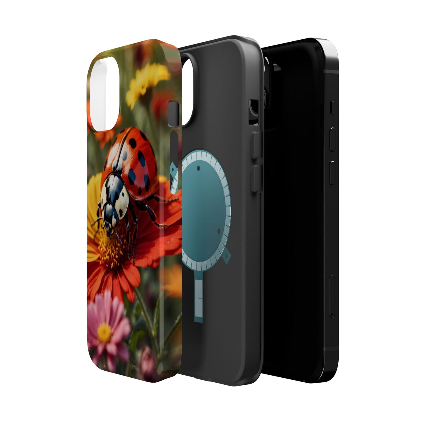 Ladybug on Orange Daisy - MagSafe iPhone Case