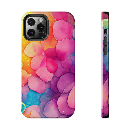 Sunset Petals Watercolor iPhone Case – Slim Design, Glossy Finish