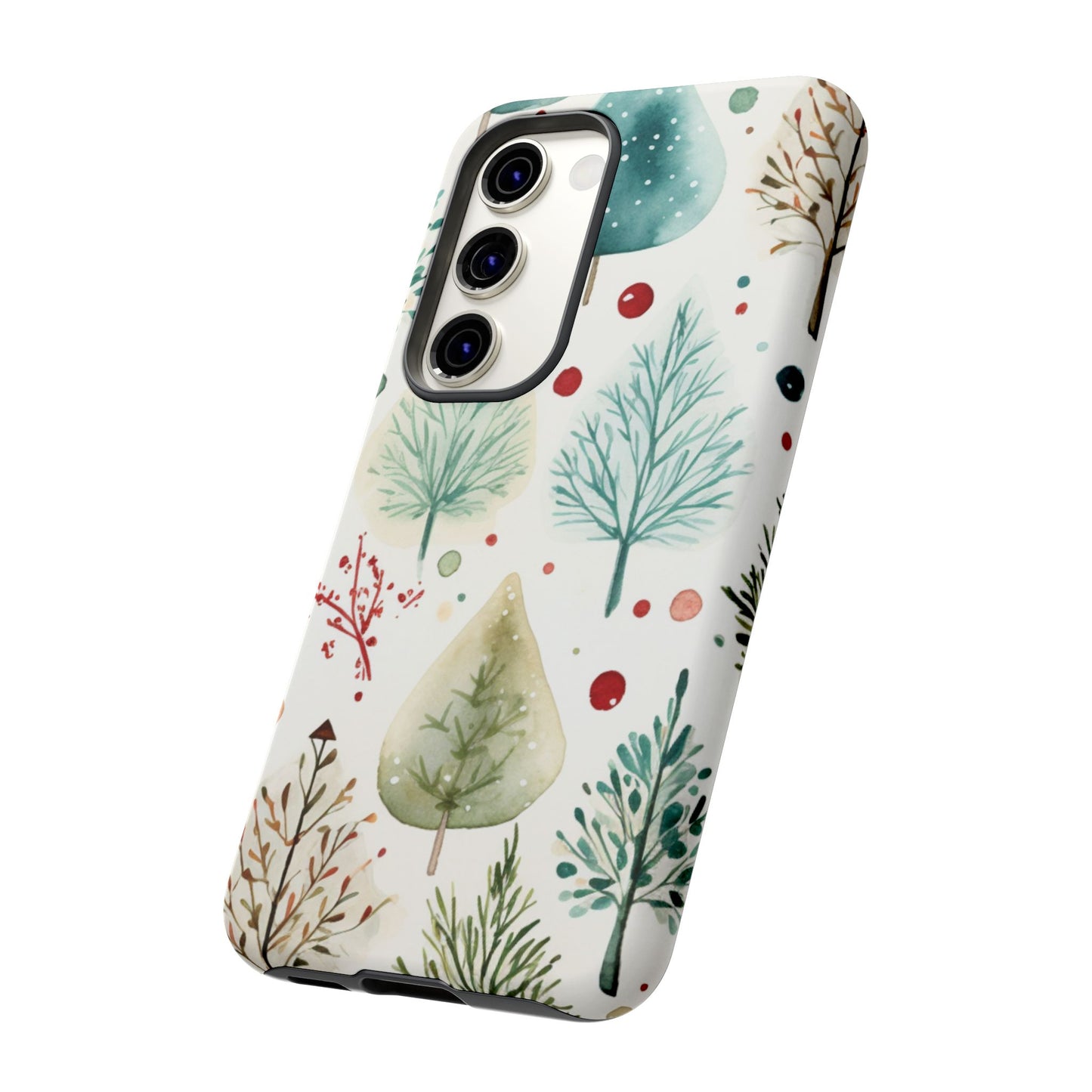 Watercolor Winter Trees Samsung Galaxy Case – Nature-Inspired, Holiday Theme Protective Cover