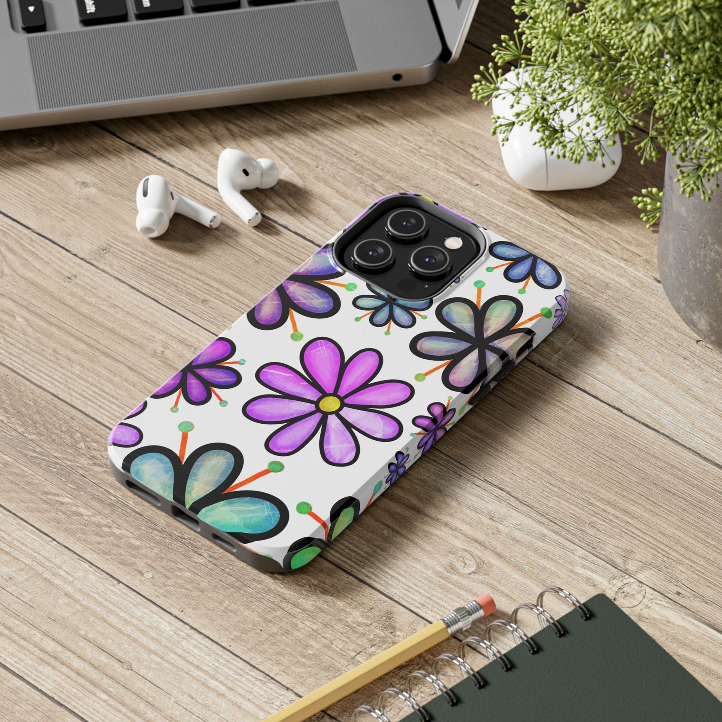 Whimsical Lavender Floral iPhone Case – Ultra-Slim, High-Gloss Finish