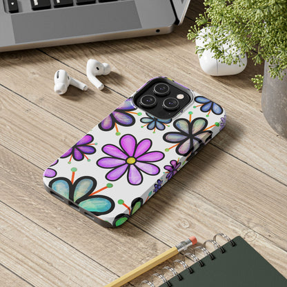 Whimsical Lavender Floral iPhone Case – Ultra-Slim, High-Gloss Finish