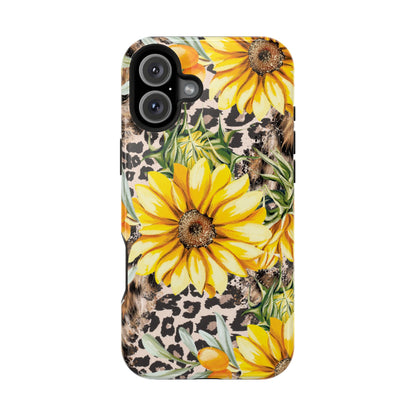 Leopard Sunflower Chic - MagSafe  iPhone Series Case