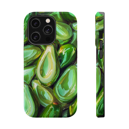 Glossy Avocado MagSafe iPhone Case – Sleek Green 3D Fruit Design, Durable and Stylish