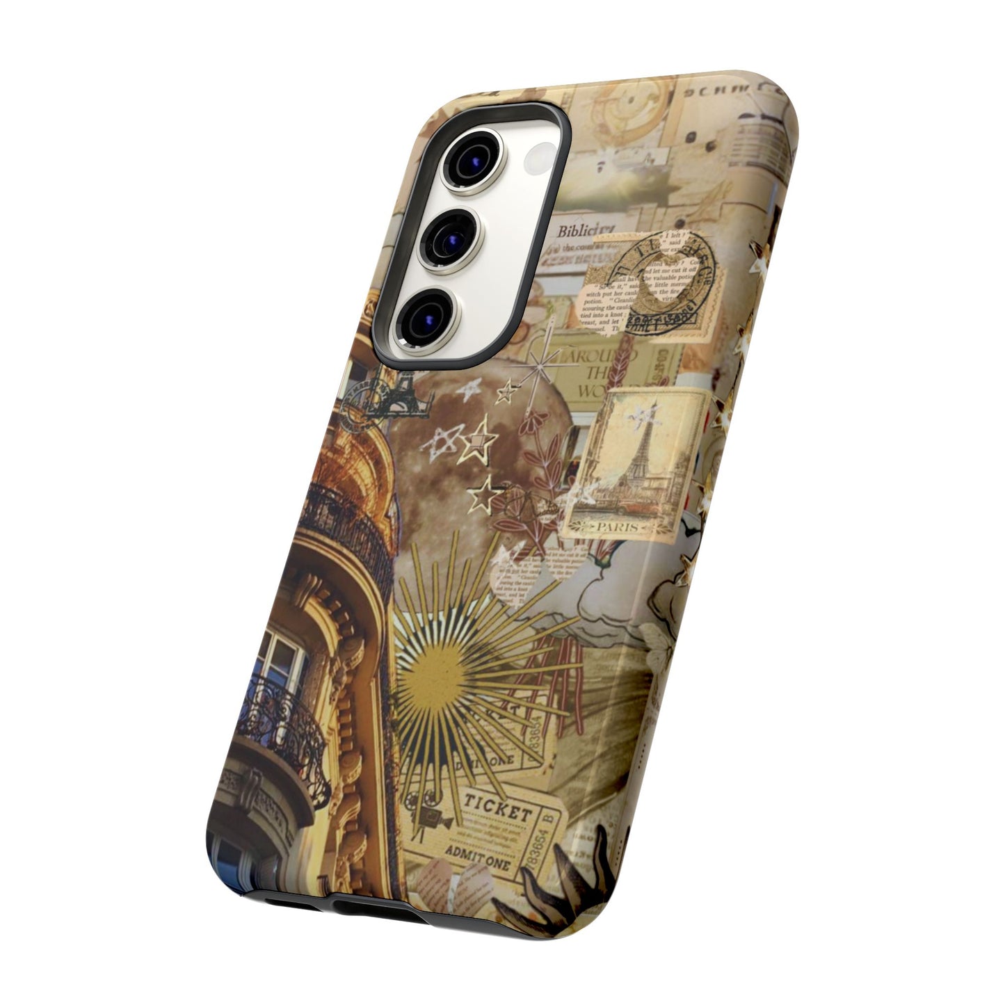 Parisian Dream Collage Samsung Galaxy Case – Dual-Layer Protection with Vintage French Aesthetic