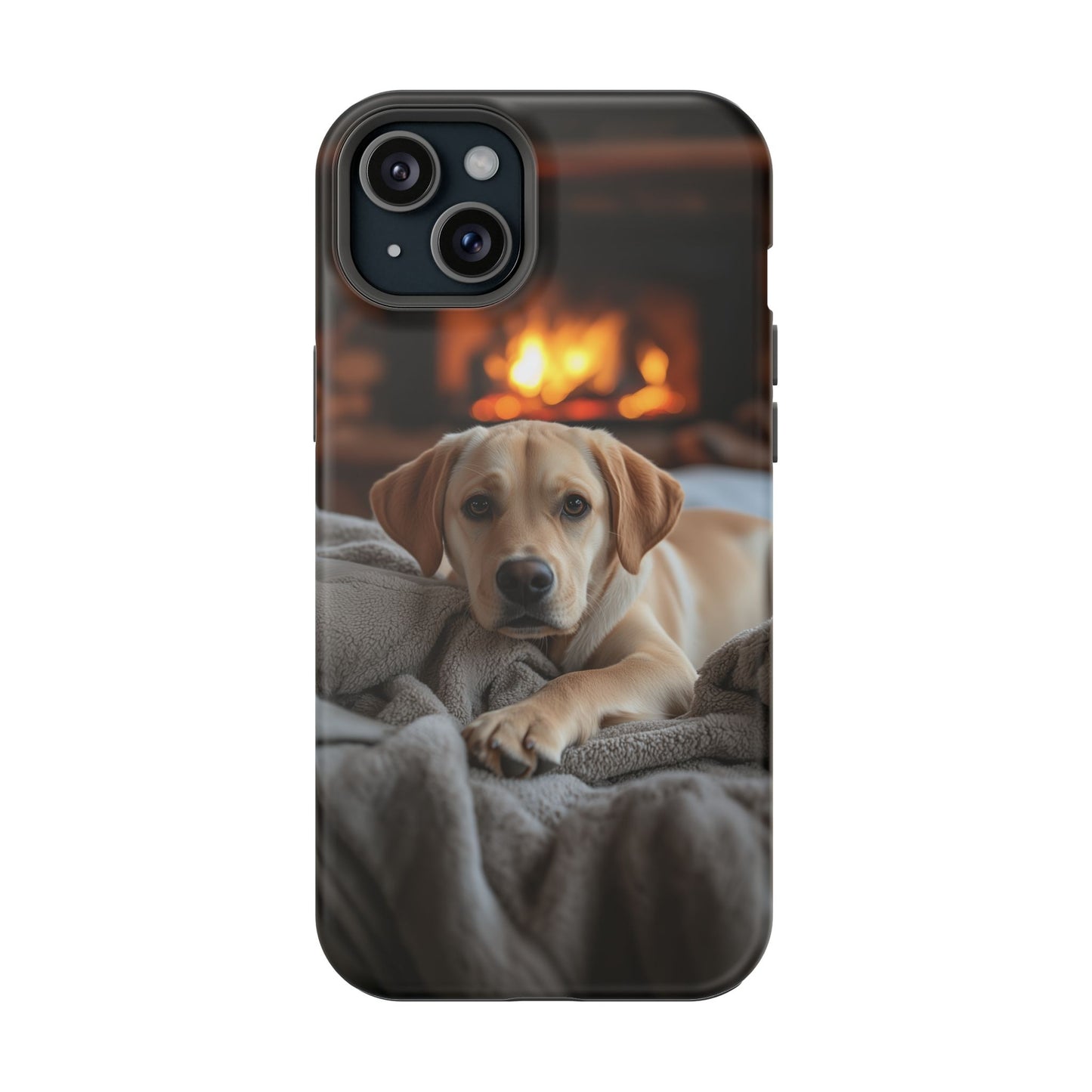 Cozy Golden Retriever by the Fireplace - MagSafe Case