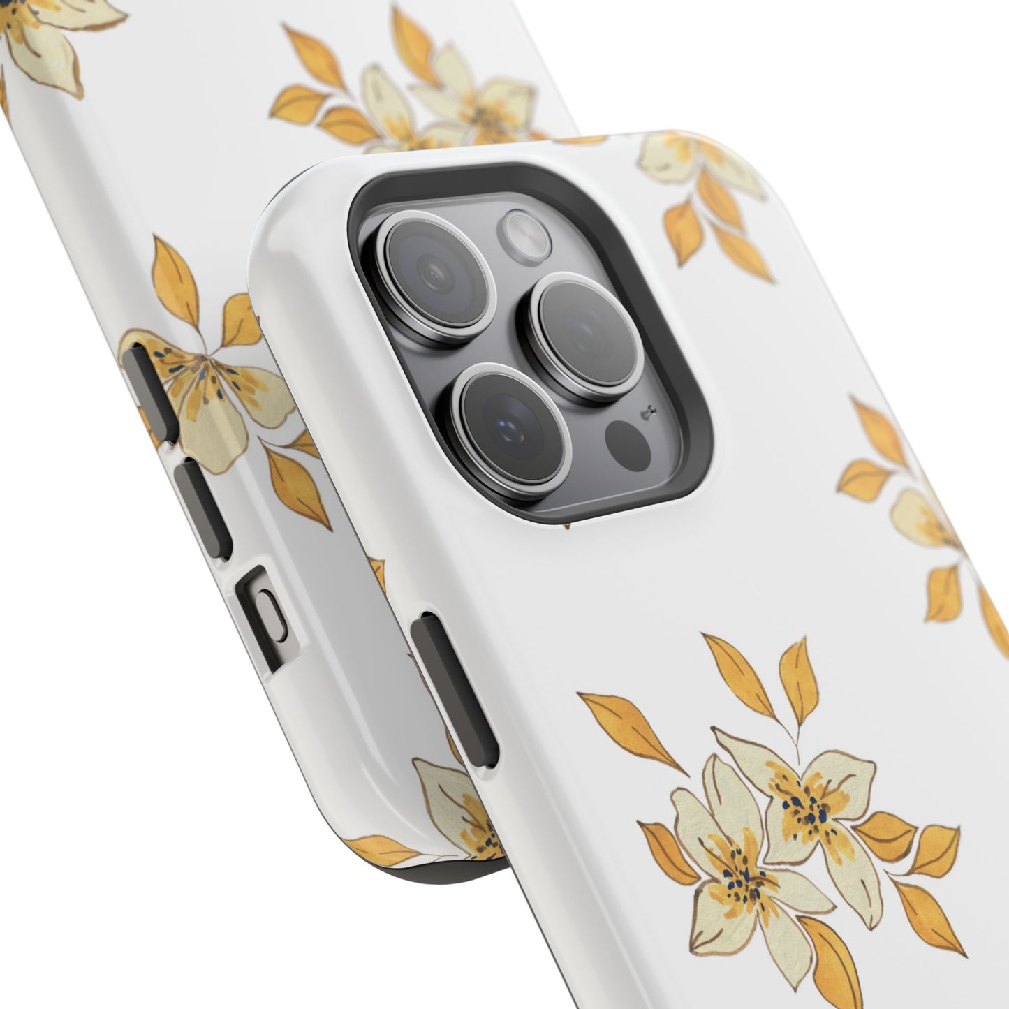 Delicate Yellow Blossom MagSafe iPhone Case – Minimalist Floral Design with Matte Finish