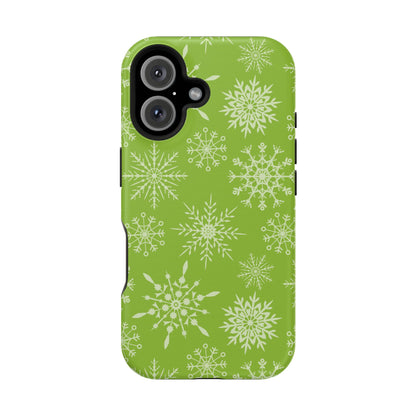 Green Snowflake Pattern – MagSafe iPhone Series Case