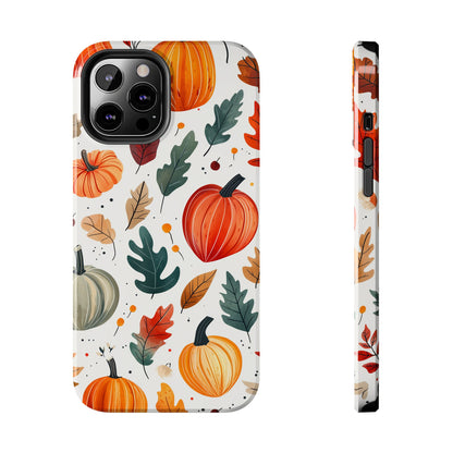 Autumn Harvest iPhone Case - Pumpkin and Fall Leaf Design