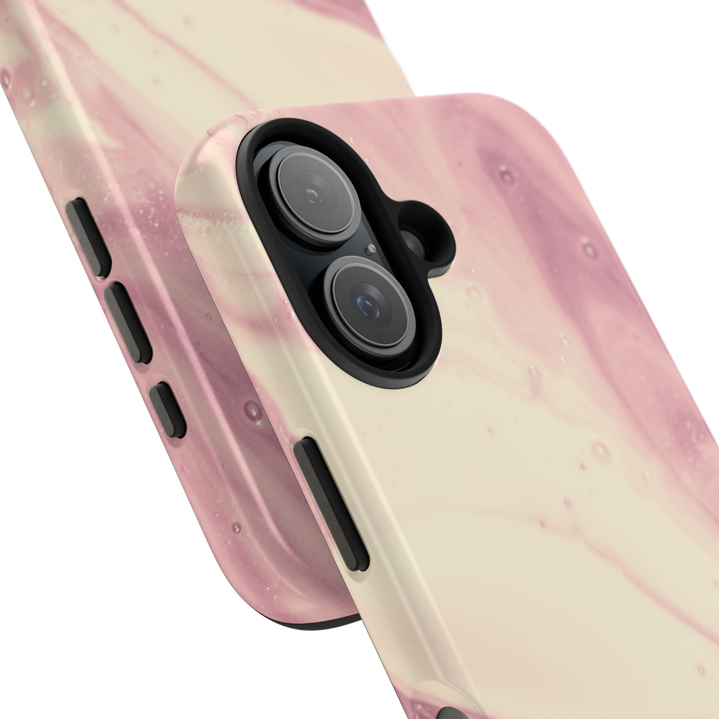 Blush Marble Glow – iPhone Case with Rose Gold & Pink Swirl Pattern