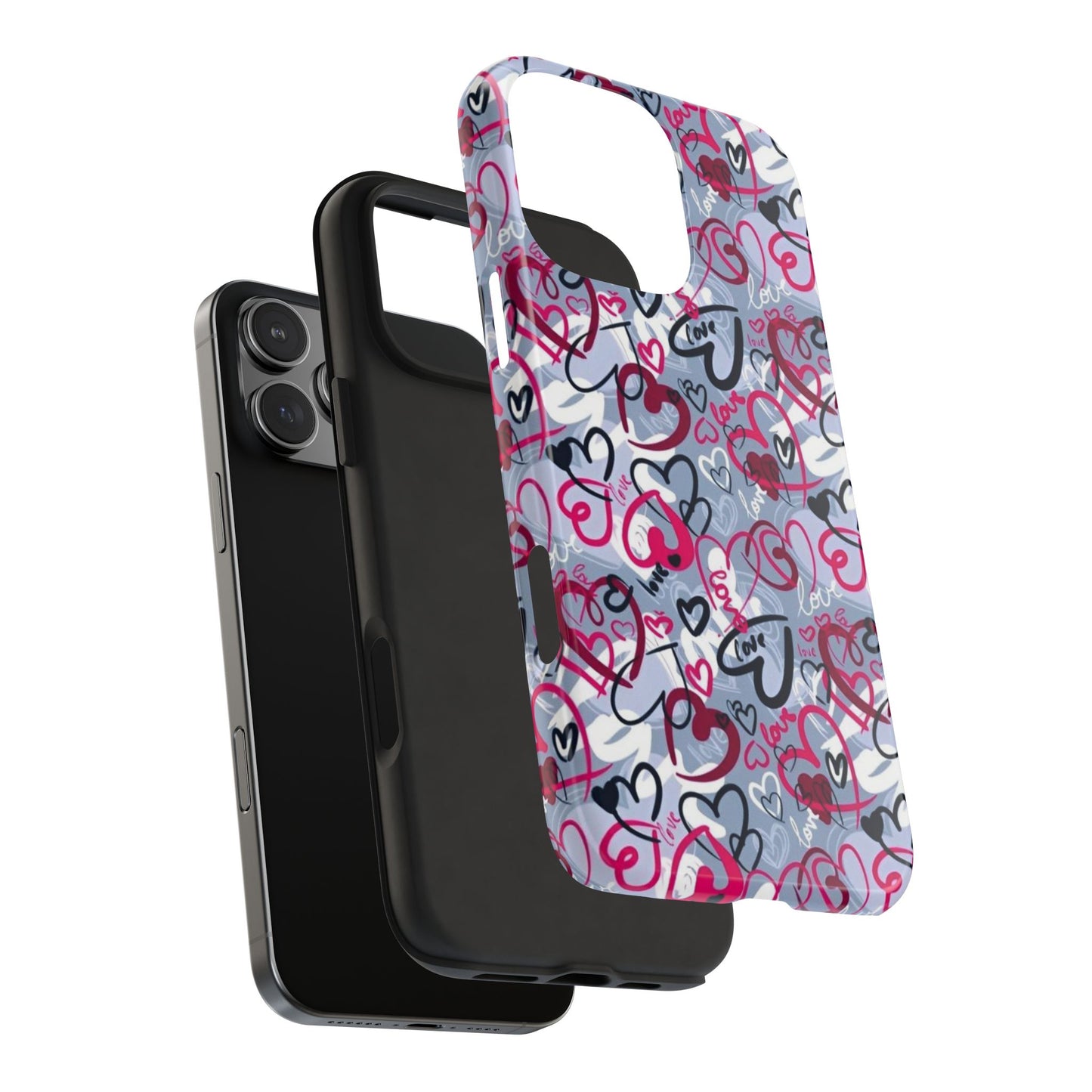 Graffiti Love Hearts iPhone Case