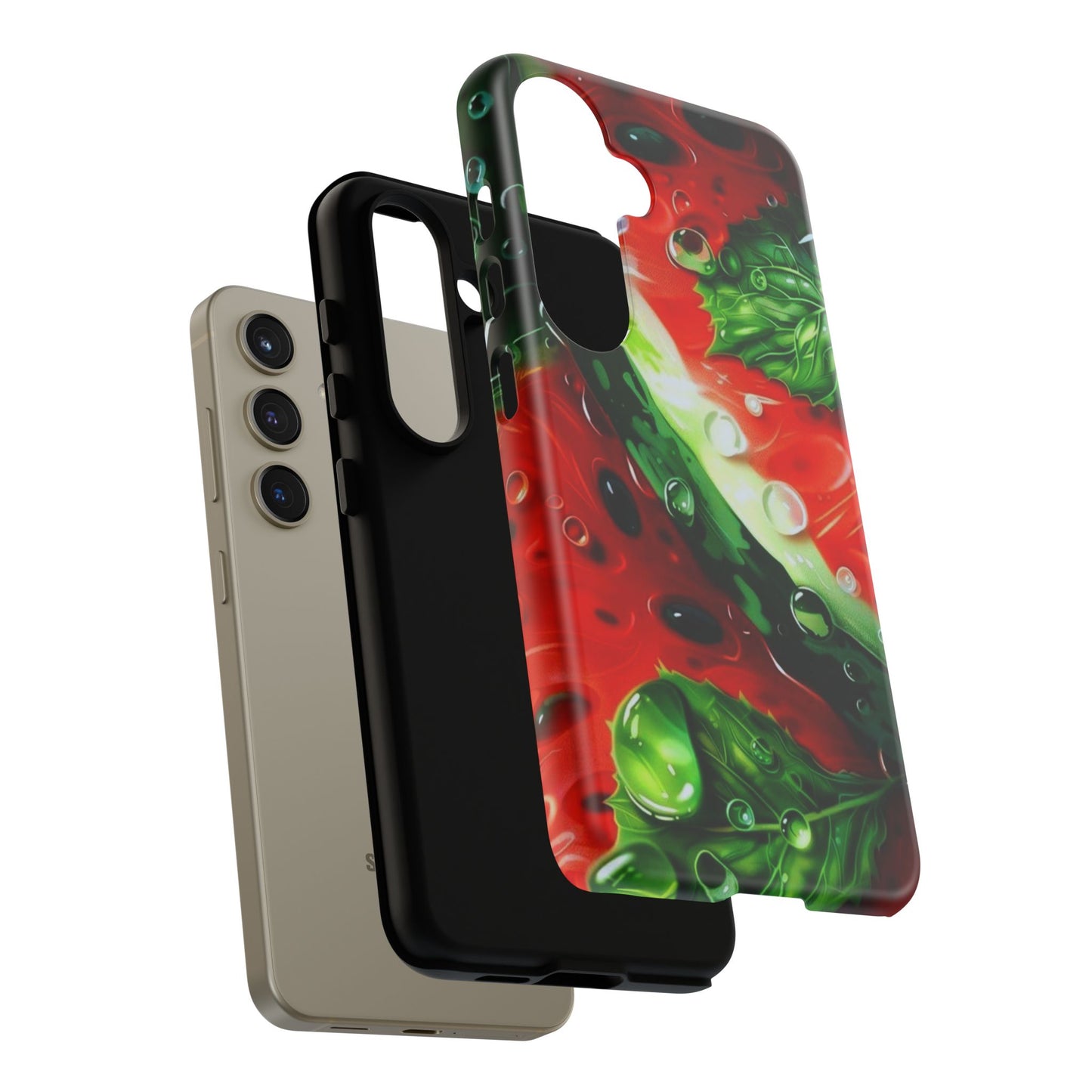 Juicy Watermelon & Mint Samsung Galaxy Case – Tough Dual-Layer, Vibrant Summer Design