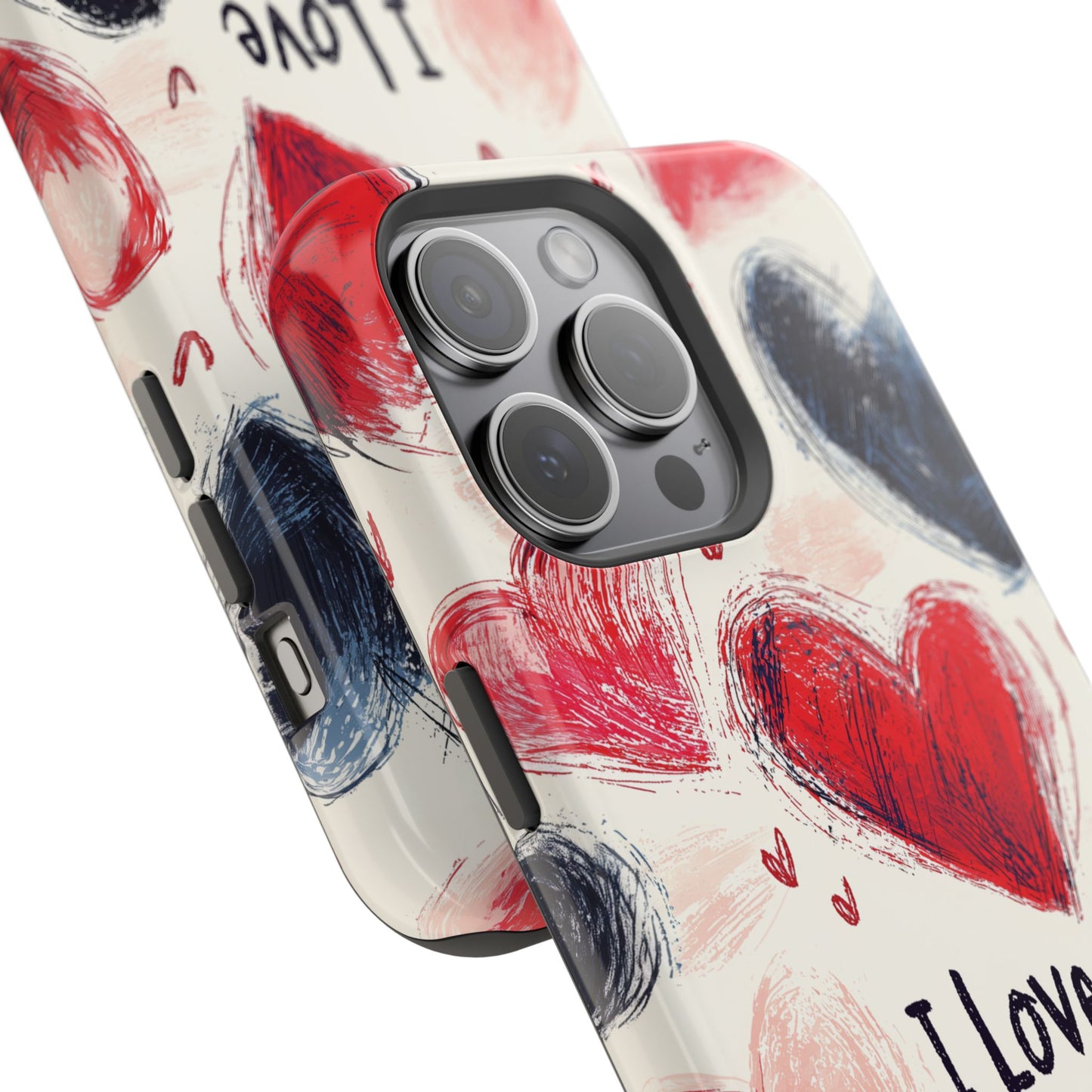 Brushstroke Hearts of Love "I Love You" - MagSafe Compatible Case