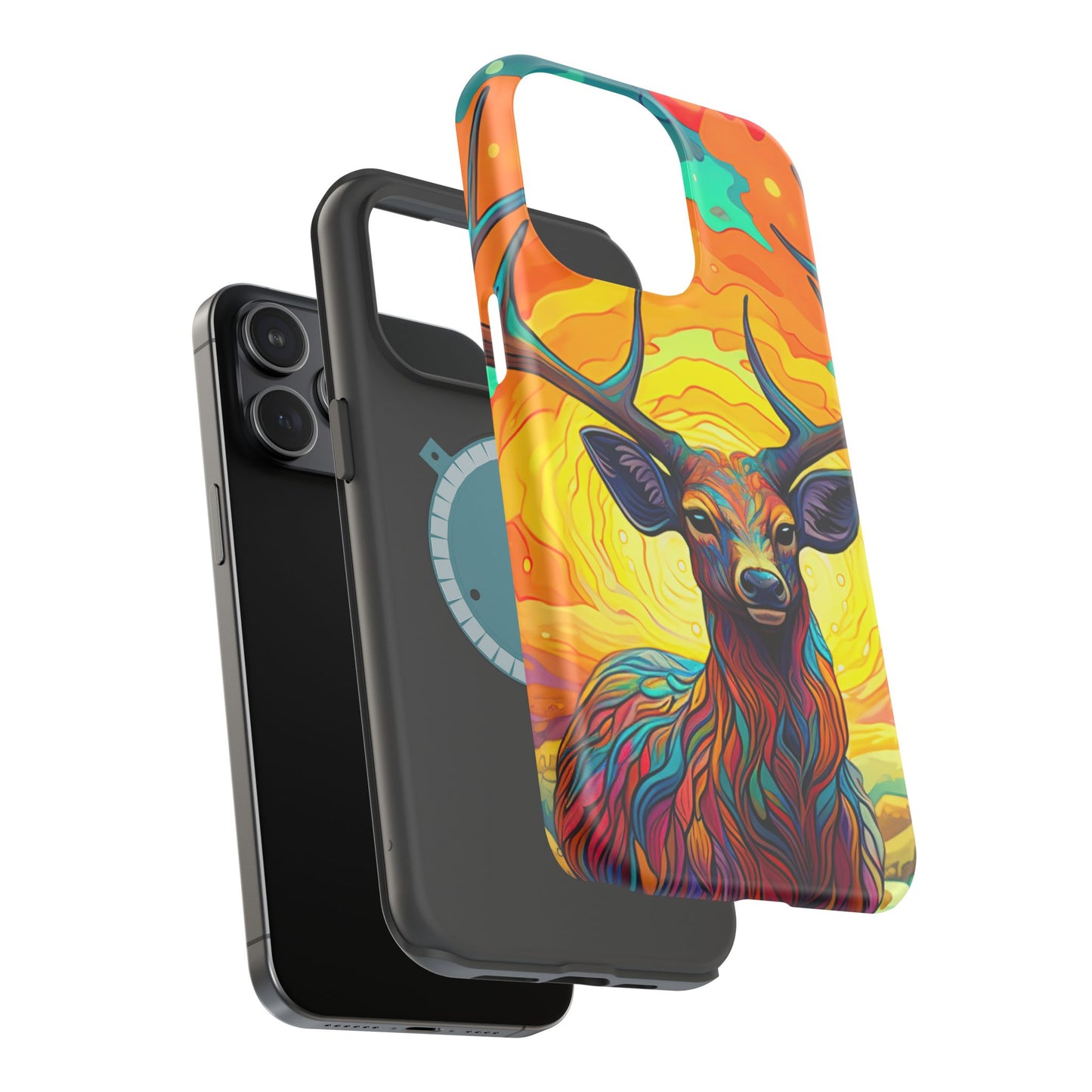 Vibrant Stag in Bloom – MagSafe iPhone Case