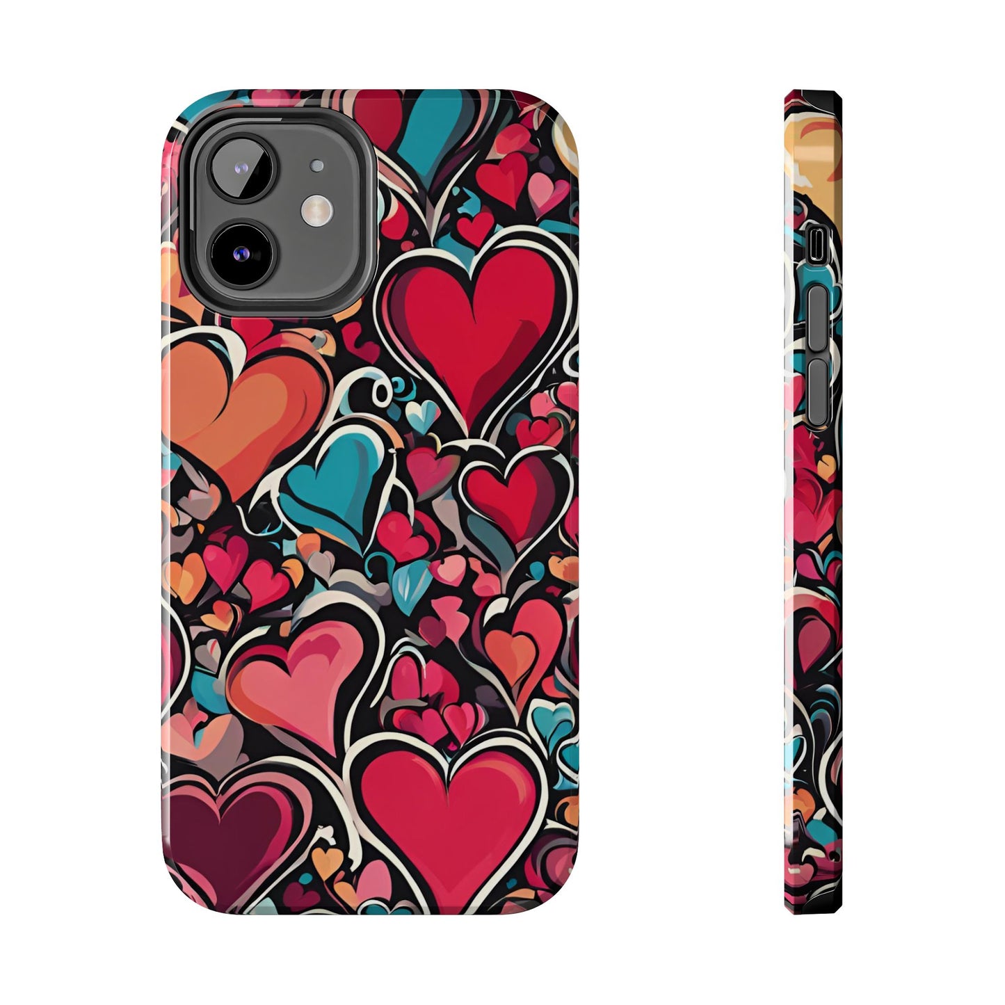 Vibrant Multicolor Heart Art – iPhone Case