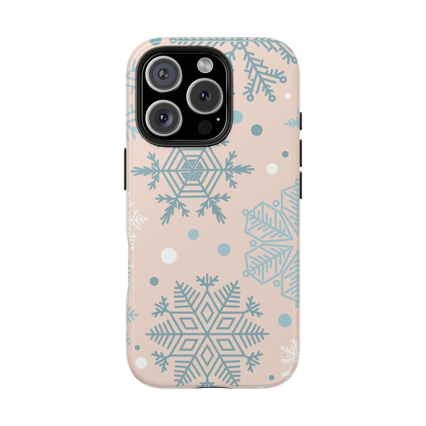 Winter Snowflakes iPhone Case – Shockproof, Smooth Matte Finish, Dual-Layer Protection