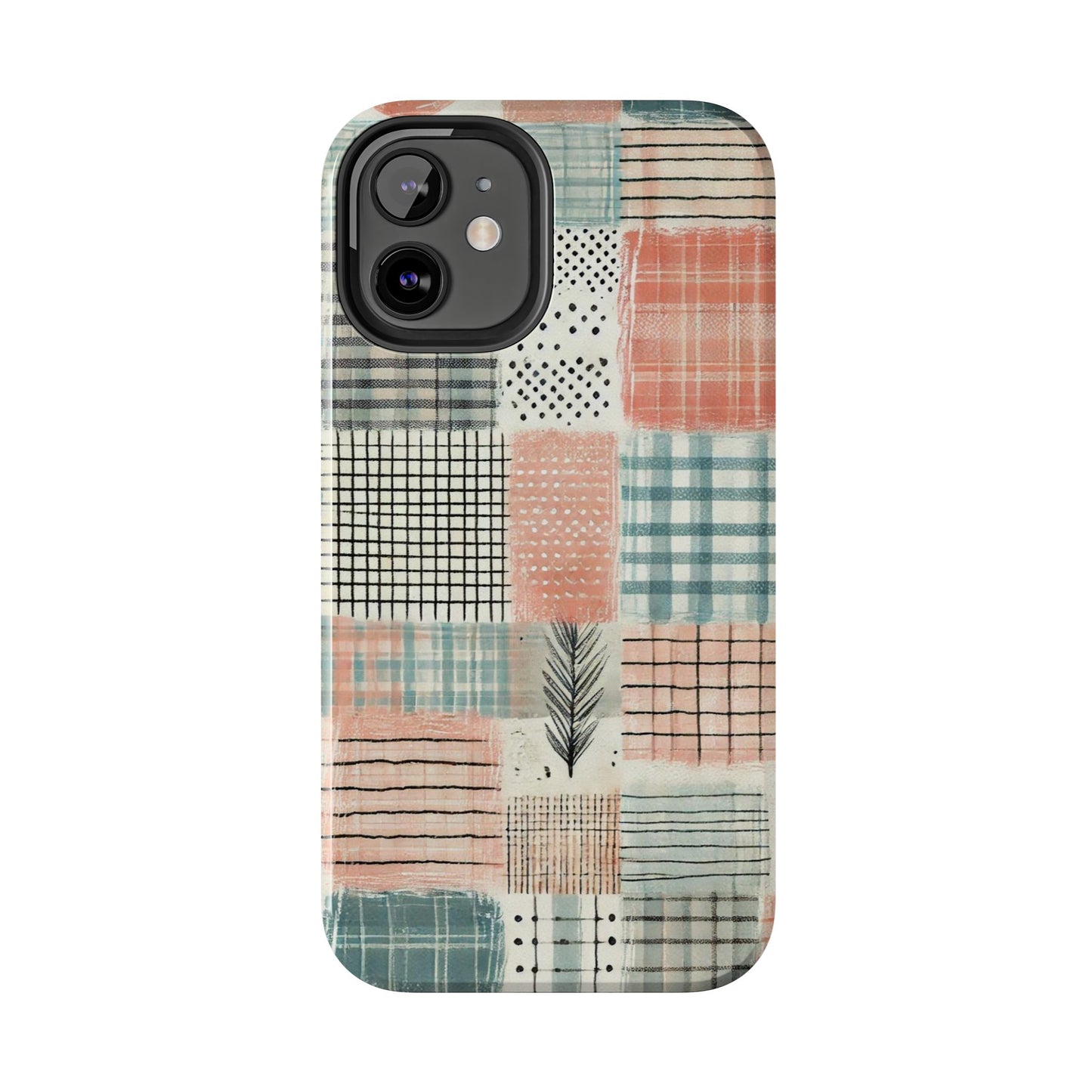 Geometric Patchwork iPhone Case - Modern Minimalist Design, Protective Cover - BOGO Cases