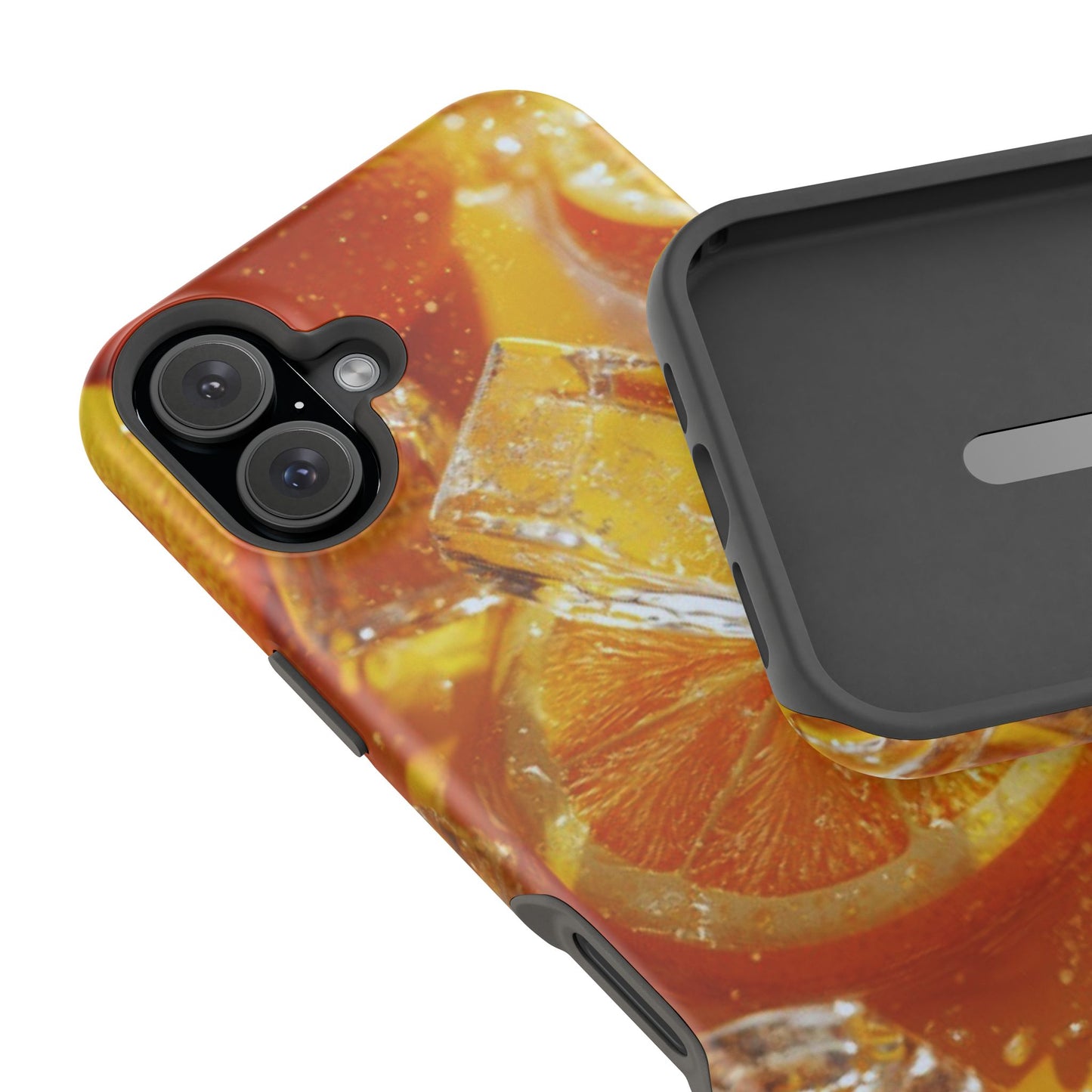 Citrus Orange Splash MagSafe iPhone Case – Dual-Layer Tough Protection, Vibrant Summer Design