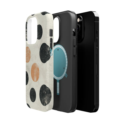 Vintage Polka Dot MagSafe iPhone Case - Retro Abstract Protective Cover