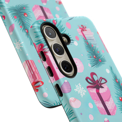 Festive Pink Christmas Gifts and Evergreen Samsung Galaxy Case – Holiday Theme, Protective Cover