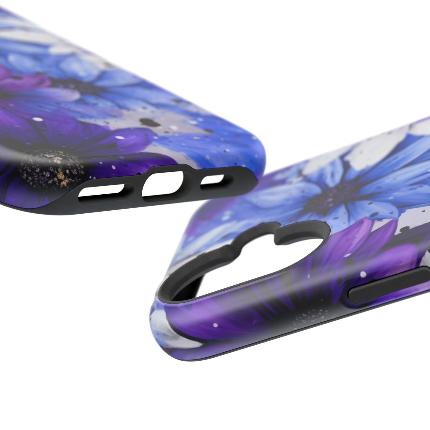 Vibrant Purple & Blue Floral Splash - MagSafe iPhone Series Case