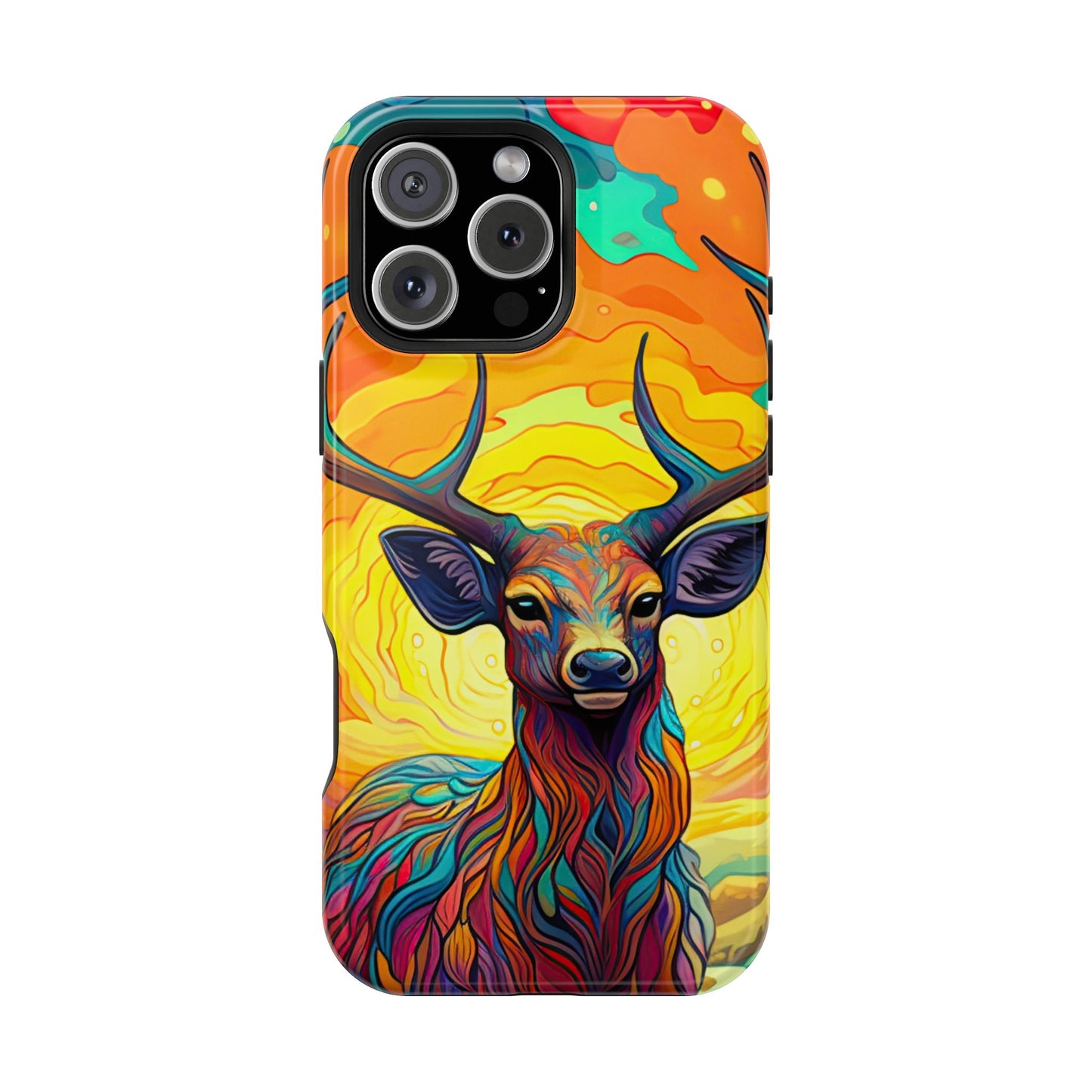 Vibrant Stag in Bloom – MagSafe iPhone Case