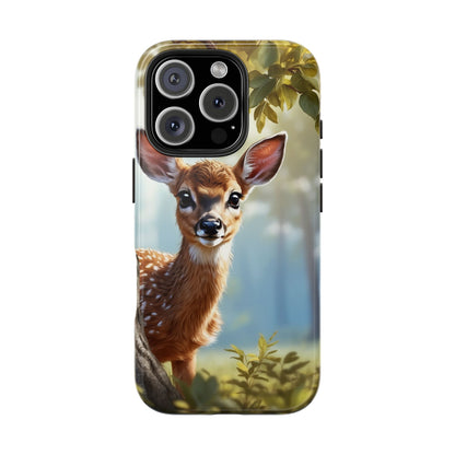 Whimsical Fawn in a Sunlit Forest iPhone Case