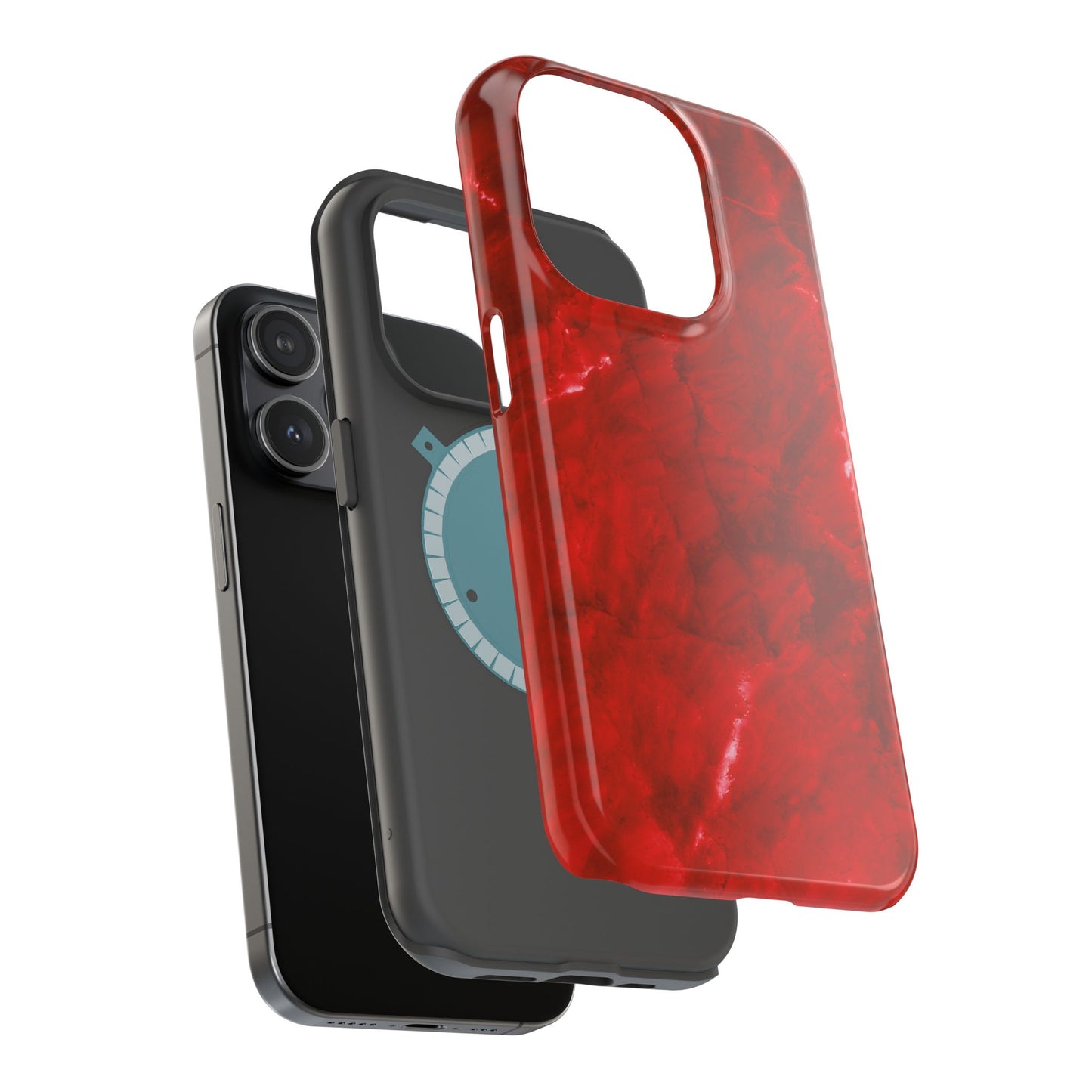 Bold Red Marble MagSafe iPhone Case – Luxe Design Meets Magnetic Precision