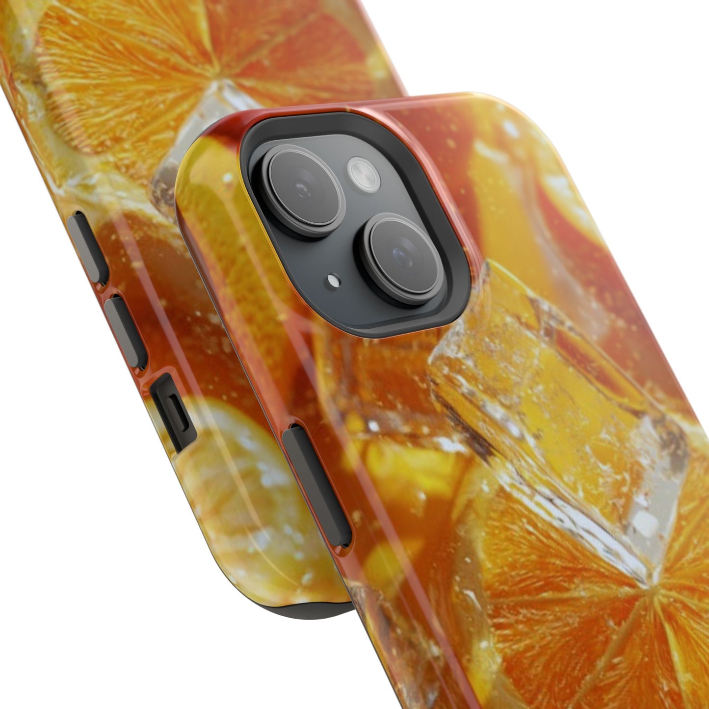 Citrus Orange Splash MagSafe iPhone Case – Dual-Layer Tough Protection, Vibrant Summer Design