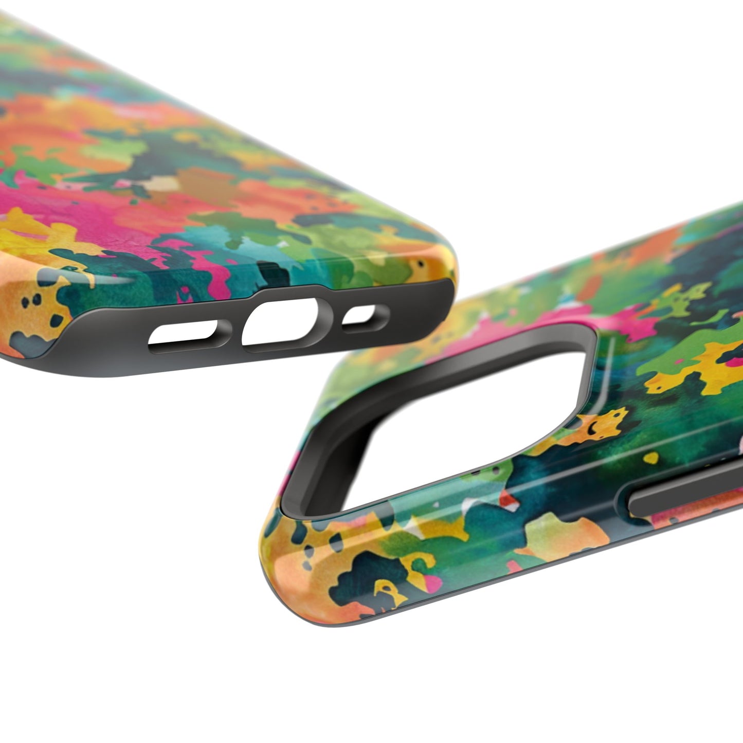 Vibrant Watercolor Splash MagSafe Case – Colorful Abstract Design with MagSafe Compatibility