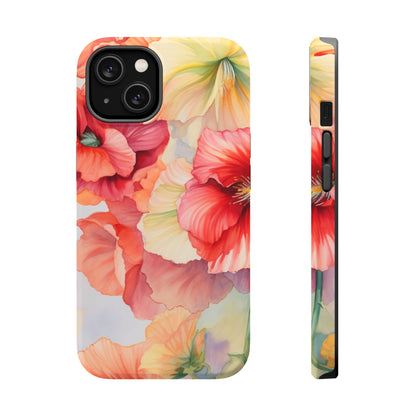 Gumamela Blush Pink Watercolor Floral – MagSafe Compatible iPhone Case