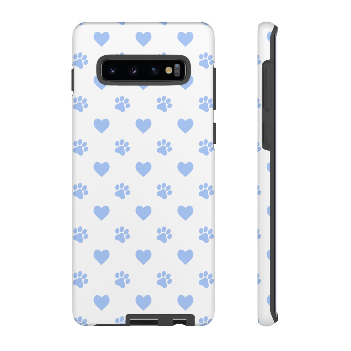 Samsung Galaxy Case - Blue Paw Print & Heart Design