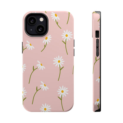 Daisy Delight Tough MagSafe iPhone Case – Cute Floral Design with Dual-Layer Protection