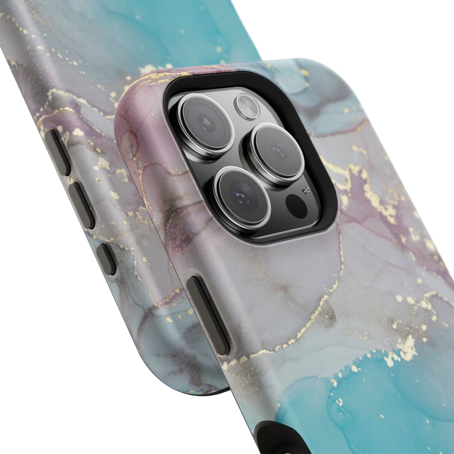 Sky Blue & Purple Marble Wave – MagSafe Case with Dreamy Marble Design