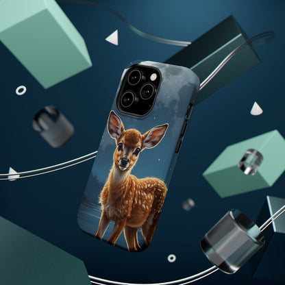 MagSafe-Compatible iPhone Case – Enchanted Fawn Under the Moonlit Sky