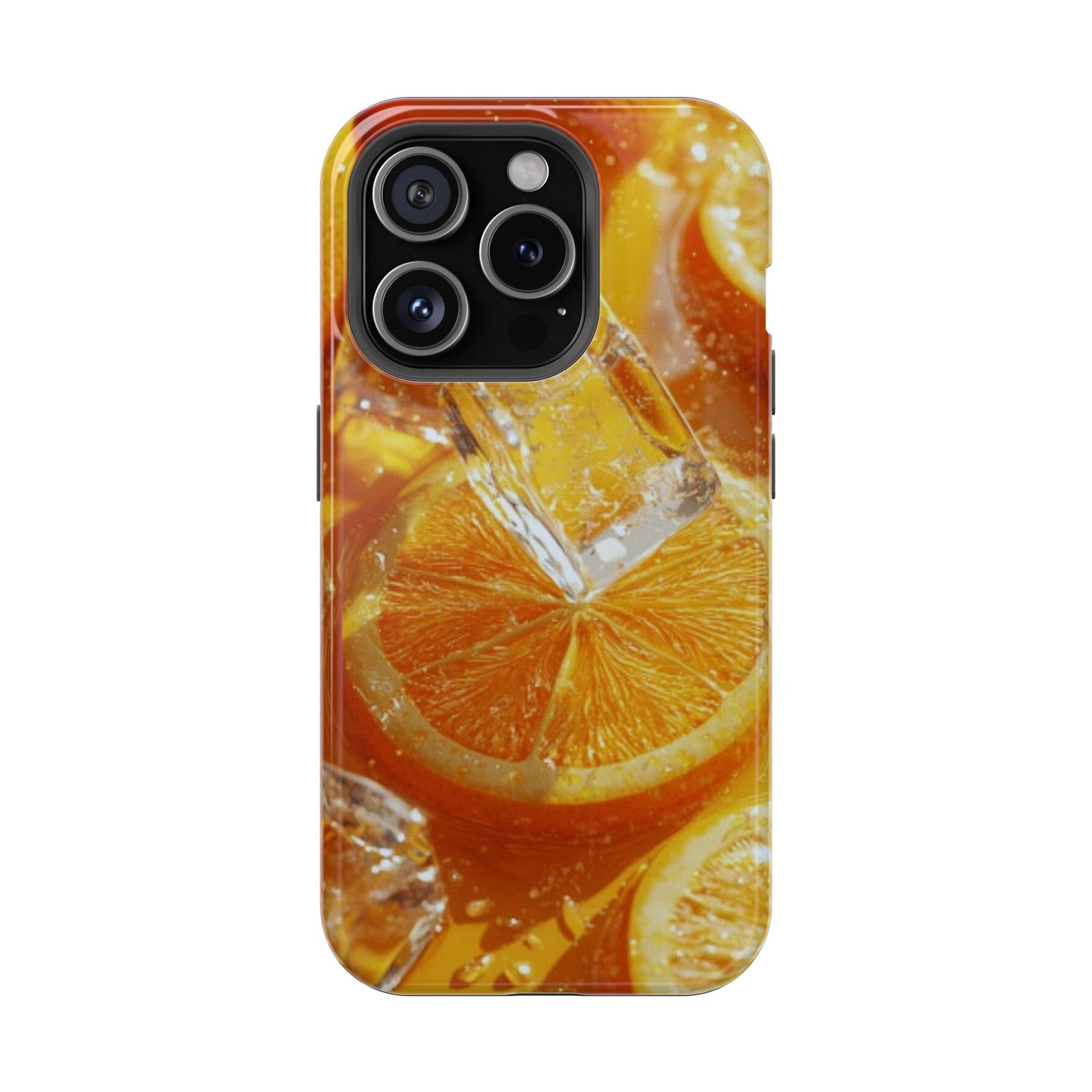 Citrus Orange Splash MagSafe iPhone Case – Dual-Layer Tough Protection, Vibrant Summer Design