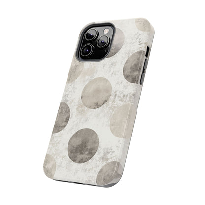 Vintage Polka Dot iPhone Case - Minimalist Neutral Protective Cover