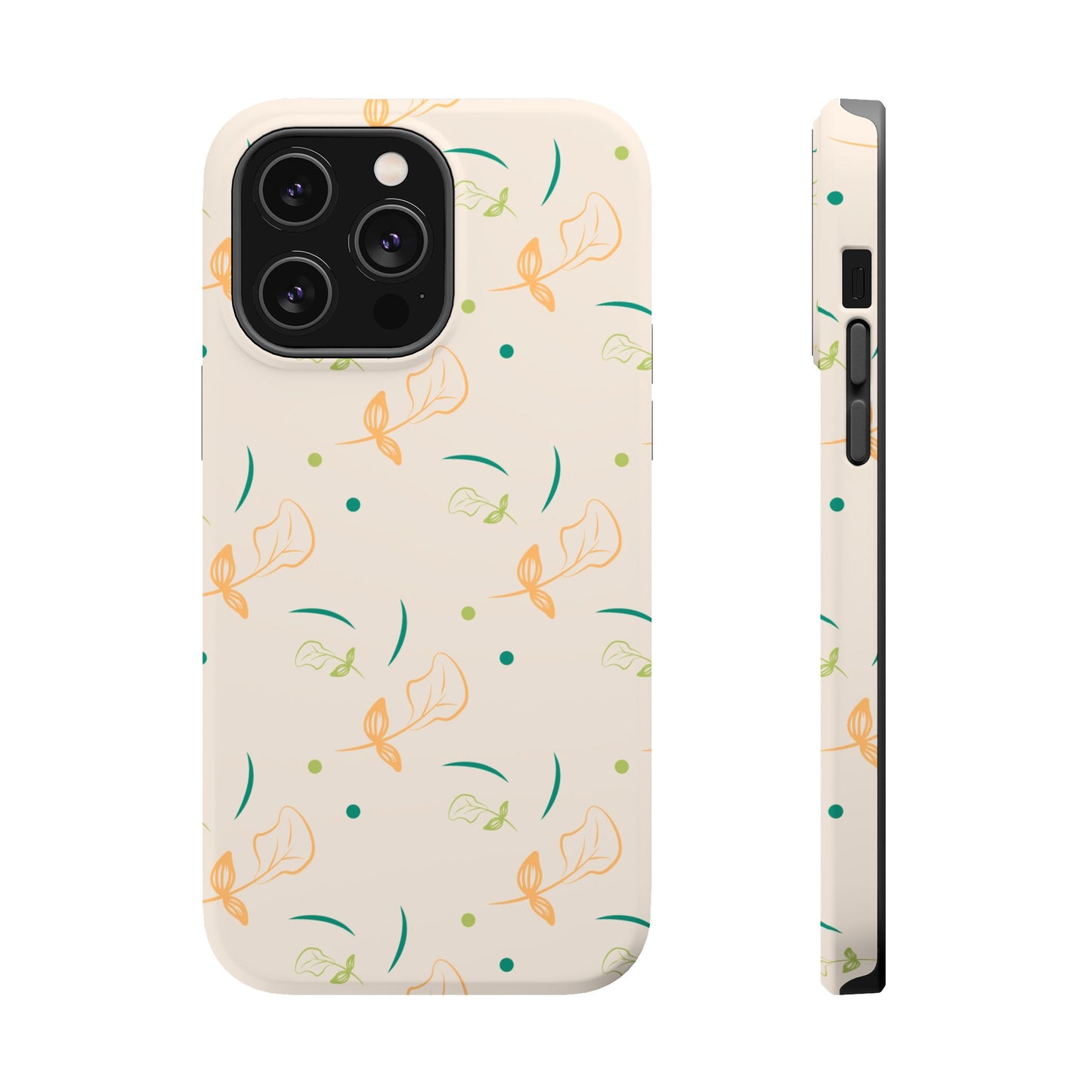 Soft Pastel Abstract Floral Tough MagSafe iPhone Case – Playful Minimalist Design with Dual-Layer Protection