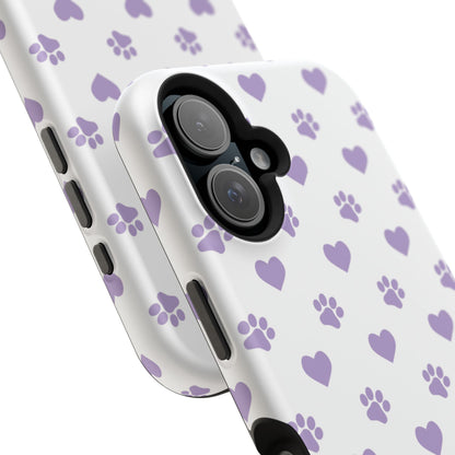 Paw Prints & Hearts – MagSafe iPhone Case with Adorable Pet-Lover Design