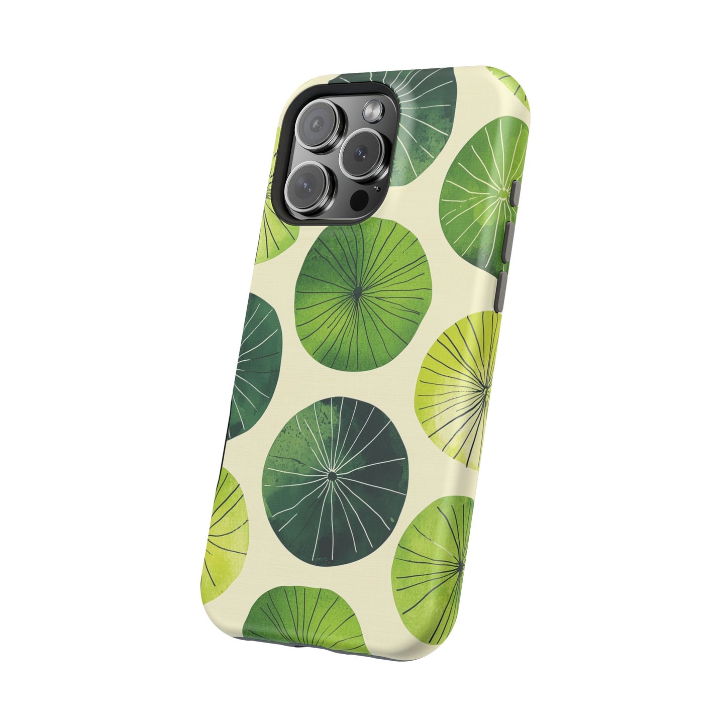 Watercolor Lily Pads MagSafe iPhone Case – Shockproof, Matte Finish, Dual-Layer Protection