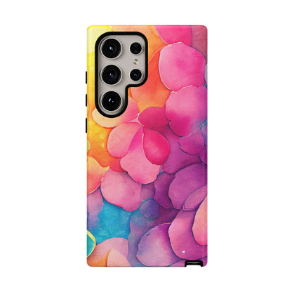 Sunset Petals Watercolor Samsung Galaxy Case – Slim Design, Glossy Finish