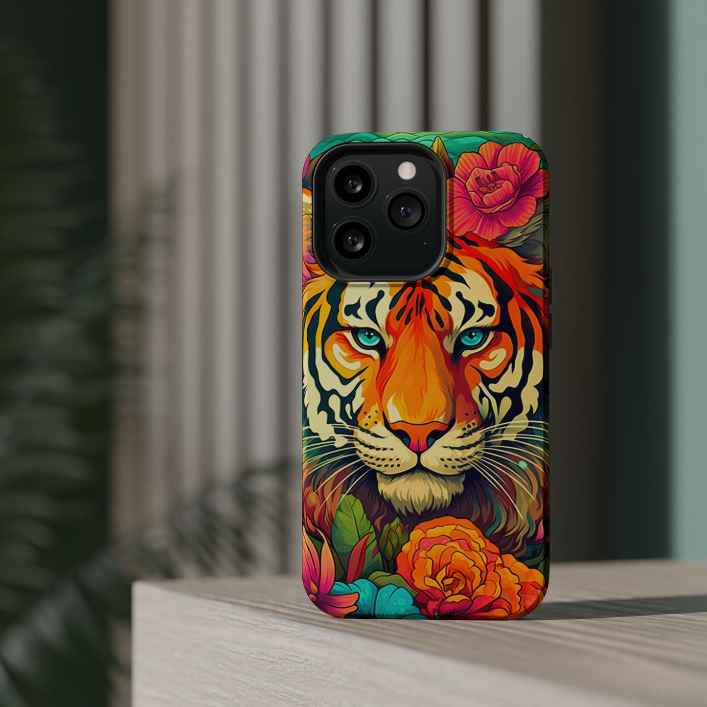 Fierce Rainbow Tiger Art - MagSafe iPhone Case