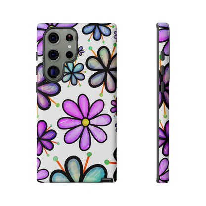 Whimsical Lavender Floral Samsung Galaxy Case – Ultra-Slim, High-Gloss Finish