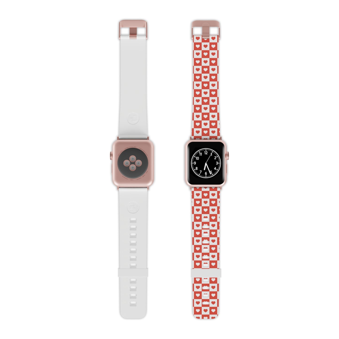 Red & White Heart Checkerboard Apple Watch Band