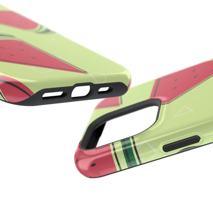 Watermelon Slice MagSafe iPhone Case – Fresh & Fun Design with Retro Geometric Pattern