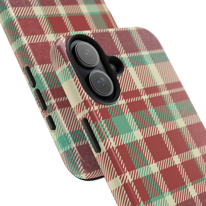 Red & Cream Vintage Plaid – Durable & Stylish iPhone Case