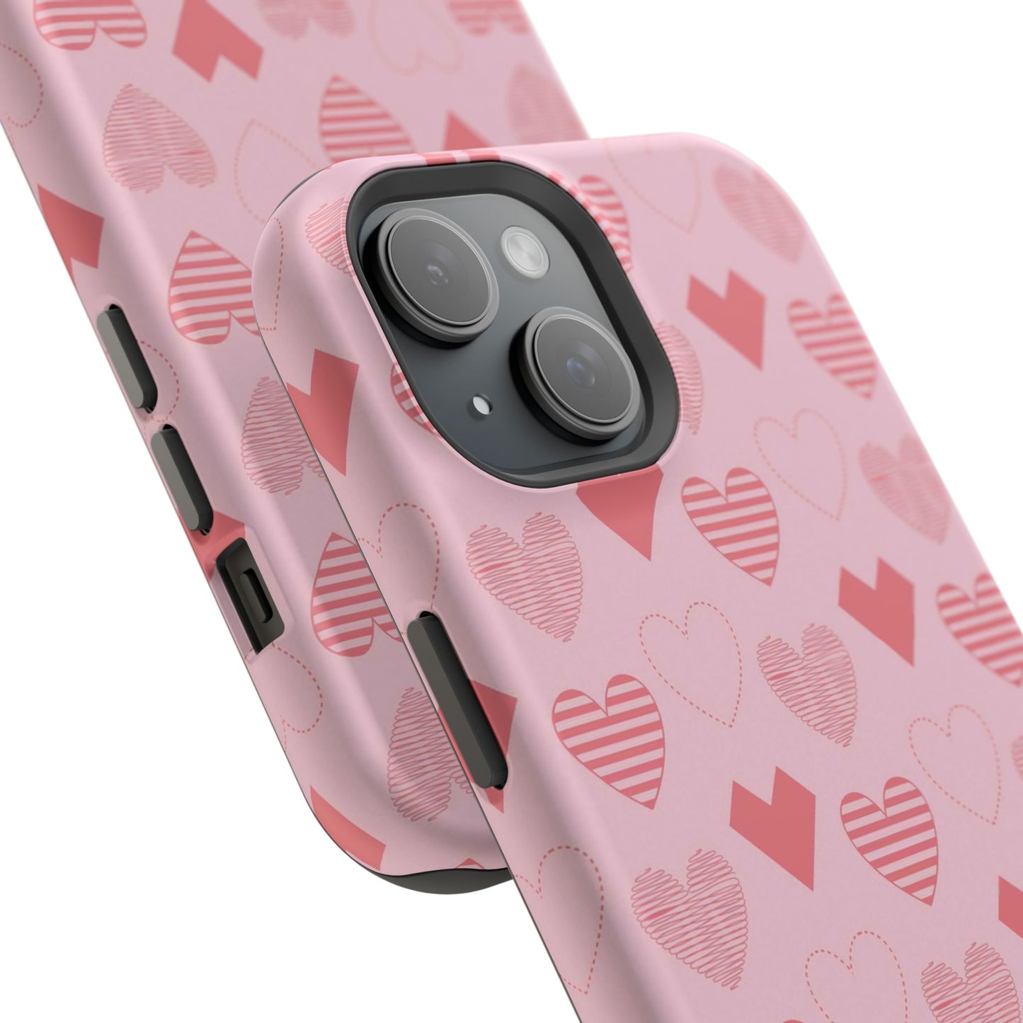 Striped Hearts MagSafe iPhone Case